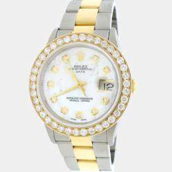 Rolex Customised  2.7CT Diamond 18K Yellow Gold Stainless Steel Date  Automatic Men's Wristwatch 34mm