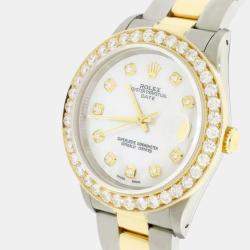 Rolex Customised  2.7CT Diamond 18K Yellow Gold Stainless Steel Date  Automatic Men's Wristwatch 34mm