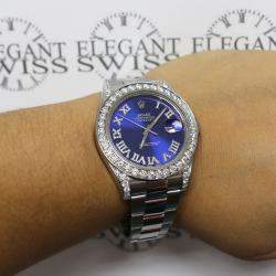 Rolex Customised Blue 5.1CT Diamond Stainless Steel Datejust II 116300 Automatic Men's Wristwatch 41mm