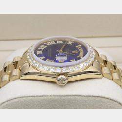 Rolex Customised Blue MOP Diamond 18K Yellow Gold Day-Date  Automatic Men's Wristwatch 36mm