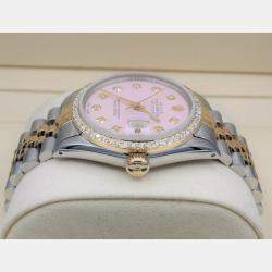 Rolex Customised Pink 1.15CT Diamond 18K Yellow Gold Stainless Steel Datejust  Automatic Men's Wristwatch 36mm
