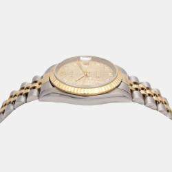 Rolex Champagne Diamond 18K Yellow Gold Datejust 68273 Automatic Women's Wristwatch 31mm