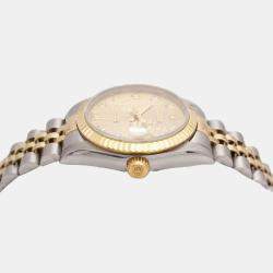 Rolex Champagne Diamond 18K Yellow Gold Datejust 68273 Automatic Women's Wristwatch 31mm