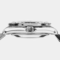 Pre Owned Rolex Customised Black MOP Diamond Stainless Steel Datejust 69173 Automatic Women's Wristwatch 26mm