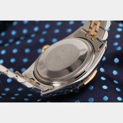 Rolex Customised Blue Diamond 18K Yellow Gold Stainless Steel Datejust 16013 Automatic Men's Wristwatch 36 mm
