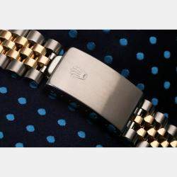 Rolex Customised Blue Diamond 18K Yellow Gold Stainless Steel Datejust 16013 Automatic Men's Wristwatch 36 mm