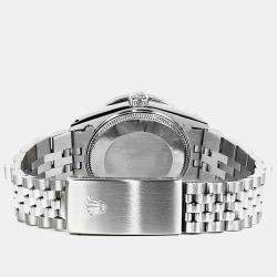 Rolex Customised Black Diamond Stainless Steel Datejust 68274 Automatic Women's Wristwatch 31mm