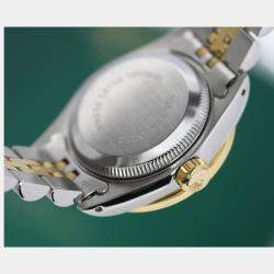 Rolex Customised Champagne Diamond 18K Yellow Gold Stainless Steel Datejust 69173 Automatic Women's Wristwatch 26mm
