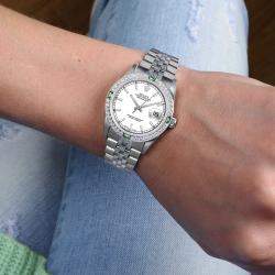 Rolex Customised White Diamond Stainless Steel Datejust 68274 Automatic Women's Wristwatch 31mm