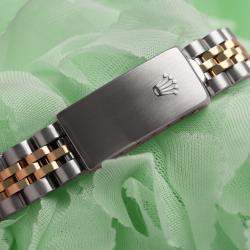 Rolex Customised Cream Diamond Stainless Steel Datejust 69173 Automatic Women's Wristwatch 26mm