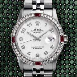 Rolex Customised Ivory Diamond Stainless Steel Datejust 68274 Automatic Women's Wristwatch 31mm