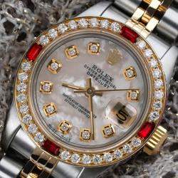 Rolex Customised White Diamond Stainless Steel Datejust 69173 Automatic Women's Wristwatch 26mm
