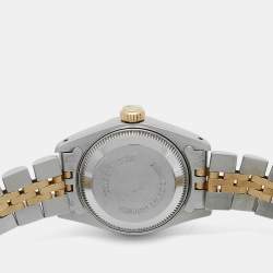 Pre Owned Rolex Champagne 18K Yellow Gold And Stainless Steel Datejust 69173 Women's Wristwatch 26 mm
