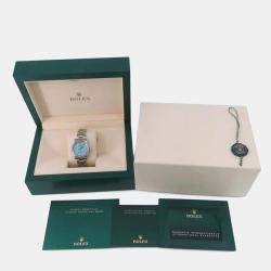 Rolex Turquoise Blue Stainless Steel Oyster Perpetual 277200 Automatic Women's Wristwatch 31 mm