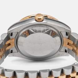 Rolex Olive Green 18K Yellow Gold Stainless Steel Diamond Datejust 178383 Women's Wristwatch 31 mm