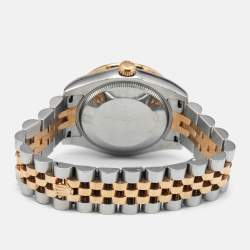 Rolex Olive Green 18K Yellow Gold Stainless Steel Diamond Datejust 178383 Women's Wristwatch 31 mm