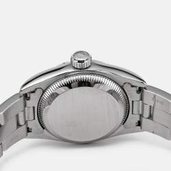 مملوكة مسبقًا Rolex Blue Stainless Steel Oyster Perpetual 67180 Women's Wristwatch 24 mm