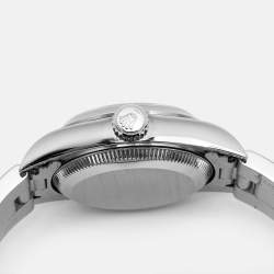 مملوكة مسبقًا Rolex Blue Stainless Steel Oyster Perpetual 67180 Women's Wristwatch 24 mm