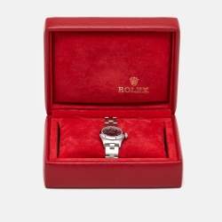 مملوكة مسبقًا Rolex Blue Stainless Steel Oyster Perpetual 67180 Women's Wristwatch 24 mm