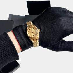 Rolex 18k Yellow Gold Datejust 6927 Automatic Women's Wristwatch 26 mm