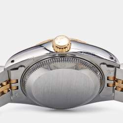 Pre Owned Rolex Champagne Diamond 18k Yellow Gold Stainless Steel Datejust 69173 Women's Wristwatch 26 mm