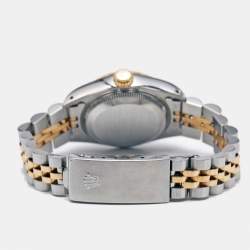 Pre Owned Rolex Champagne Diamond 18k Yellow Gold Stainless Steel Datejust 69173 Women's Wristwatch 26 mm