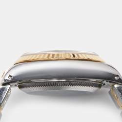 Pre Owned Rolex Champagne Diamond 18k Yellow Gold Stainless Steel Datejust 69173 Women's Wristwatch 26 mm