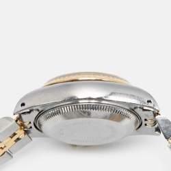 Pre Owned Rolex Champagne Diamond 18k Yellow Gold Stainless Steel Datejust 69173 Women's Wristwatch 26 mm