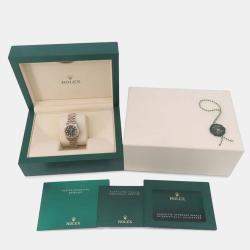 Rolex Green Diamond 18k Rose Gold Stainless Steel Datejust 279171 Automatic Women's Wristwatch 28 mm
