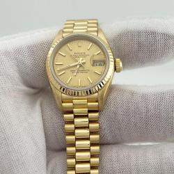 Rolex Champagne 18k Yellow Gold President Datejust 69178 Automatic Women's Wristwatch 26 mm