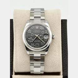 Rolex Grey Stainless Steel Datejust 178240 Automatic Women's Wristwatch 31 mm