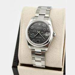 Rolex Grey Stainless Steel Datejust 178240 Automatic Women's Wristwatch 31 mm