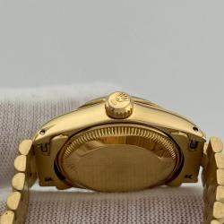 Rolex White Diamond 18k Yellow Gold President Datejust 6917 Automatic Women's Wristwatch 26 mm