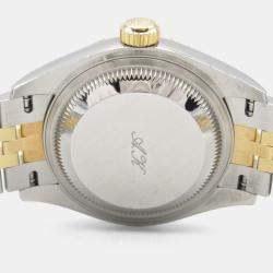 Rolex Silver Diamond Two-Tone 18K Yellow Gold Stainless Steel 28 mm Women's Datejust Automatic Fluted Bezel Jubilee Bracelet Wristwatch