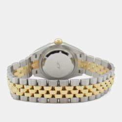 Rolex Silver Diamond Two-Tone 18K Yellow Gold Stainless Steel 28 mm Women's Datejust Automatic Fluted Bezel Jubilee Bracelet Wristwatch