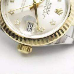 Rolex Silver Diamond Two-Tone 18K Yellow Gold Stainless Steel 28 mm Women's Datejust Automatic Fluted Bezel Jubilee Bracelet Wristwatch