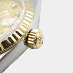 Rolex Champagne Diamond 18k Yellow Gold Stainless Steel Datejust 69173 Automatic Women's Wristwatch 26 mm