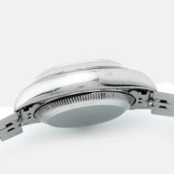 Pre Owned Rolex Silver Dial 18K White Gold Stainless Steel Oyster Perpetual Date 79160 Women's Wristwatch 26 mm