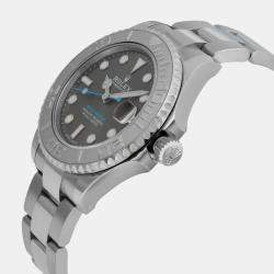 Rolex Stainless Steel Platinum Yacht-Master 268622 Automatic Men's Wristwatch 37 mm