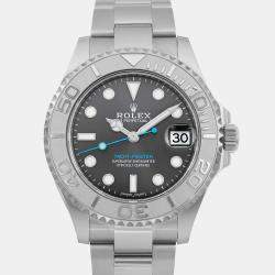 Rolex Stainless Steel Platinum Yacht-Master 268622 Automatic Men's Wristwatch 37 mm