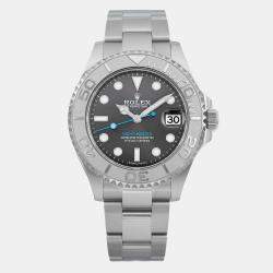Rolex Stainless Steel Platinum Yacht-Master 268622 Automatic Men's Wristwatch 37 mm