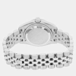 Rolex Black 18k White Gold Stainless Steel Datejust 179174 Automatic Women's Wristwatch 26 mm