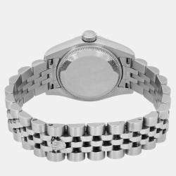 Rolex Silver 18k White Gold Stainless Steel Datejust 179174 Automatic Women's Wristwatch 26 mm