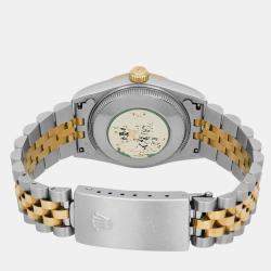 Rolex Grey Diamond 18k Yellow Gold Stainless Steel Datejust 68273 Automatic Women's Wristwatch 31 mm