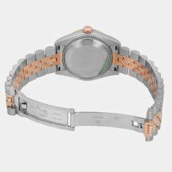 Rolex Brown Diamond 18k Rose Gold Stainless Steel Datejust 178341 Automatic Women's Wristwatch 31 mm
