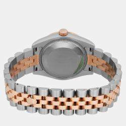 Rolex Brown Diamond 18k Rose Gold Stainless Steel Datejust 178341 Automatic Women's Wristwatch 31 mm