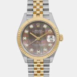 Rolex Grey Diamond 18k Yellow Gold Stainless Steel Datejust 278273 Automatic Women's Wristwatch 31 mm