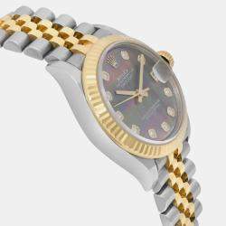 Rolex Grey Diamond 18k Yellow Gold Stainless Steel Datejust 278273 Automatic Women's Wristwatch 31 mm