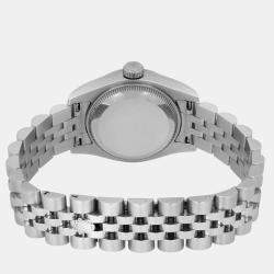 Rolex Silver 18k White Gold Stainless Steel Datejust 179174 Automatic Women's Wristwatch 26 mm