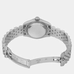 Rolex Silver 18k White Gold Stainless Steel Datejust 179174 Automatic Women's Wristwatch 26 mm